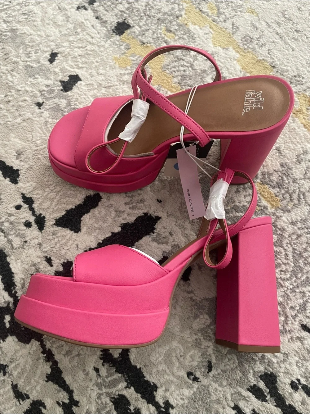 wild fable Hot Pink Platform Block Heel Sandals